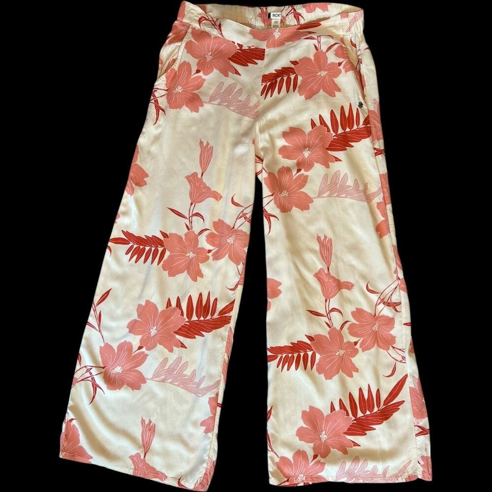 EUC Roxy Midnight Avenue Pull On Beach Pants Tropical Print Size XL